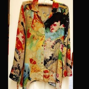 Citron Santa Monica Washable Silk Blouse Large